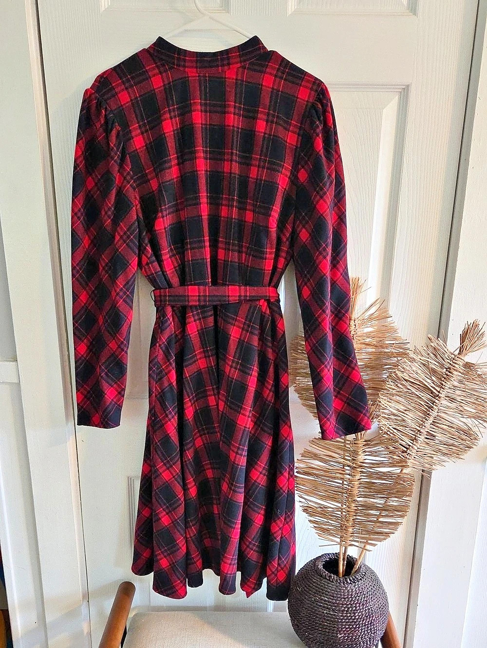Eloquii Plaid Flannel Dress Plaid Dress Red & Black Size 14